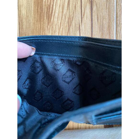 Visconti Black Leather Horizontal 8cc Wallet - Made in Italy